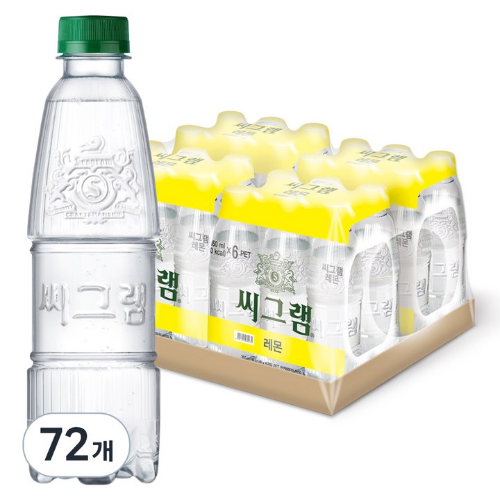 씨그램 레몬 무라벨, 350ml, 72개