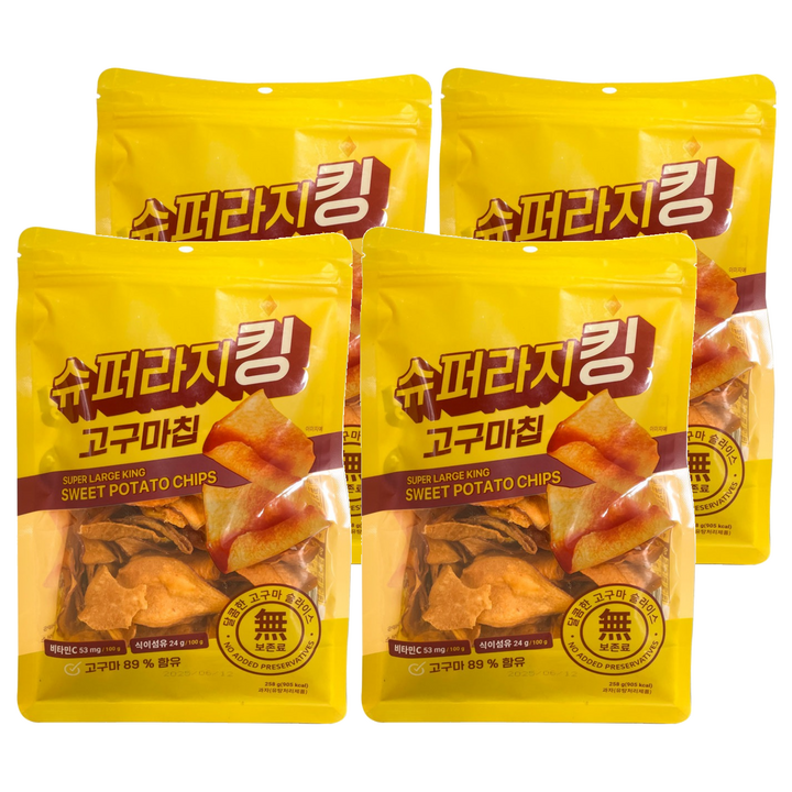 슈퍼라지킹 고구마칩, 4개, 258g