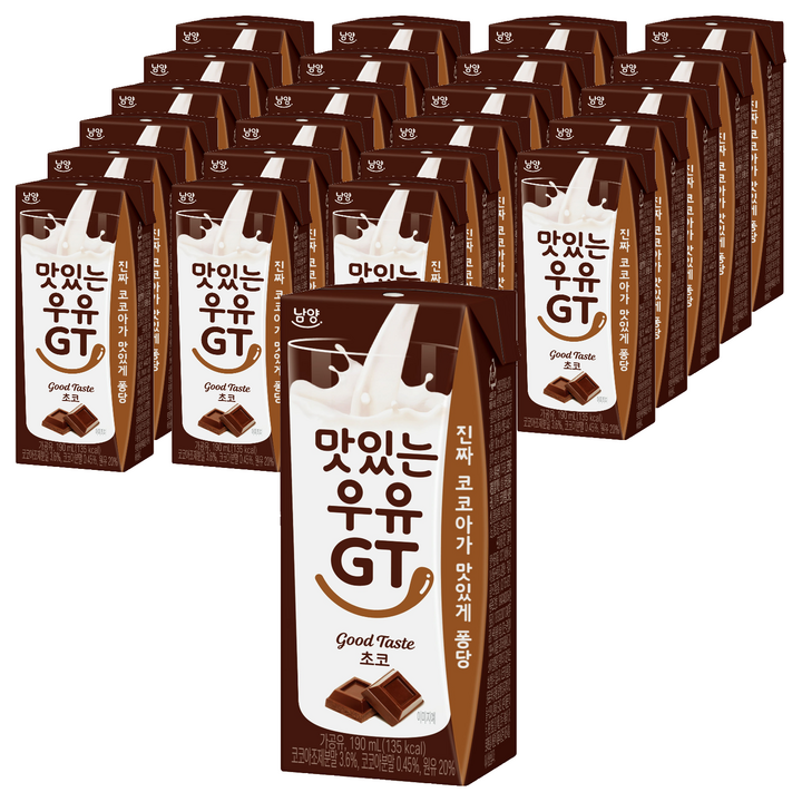 맛있는우유GT 멸균우유 초코, 190ml, 24개