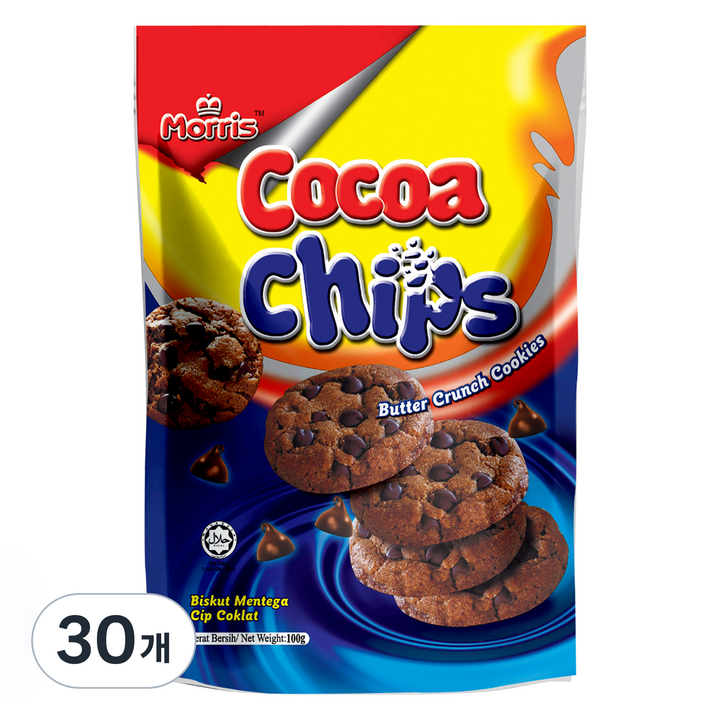 모리스 코코아칩스, 30개, 100g