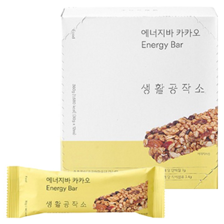 생활공작소 에너지바 카카오, 30g, 48개