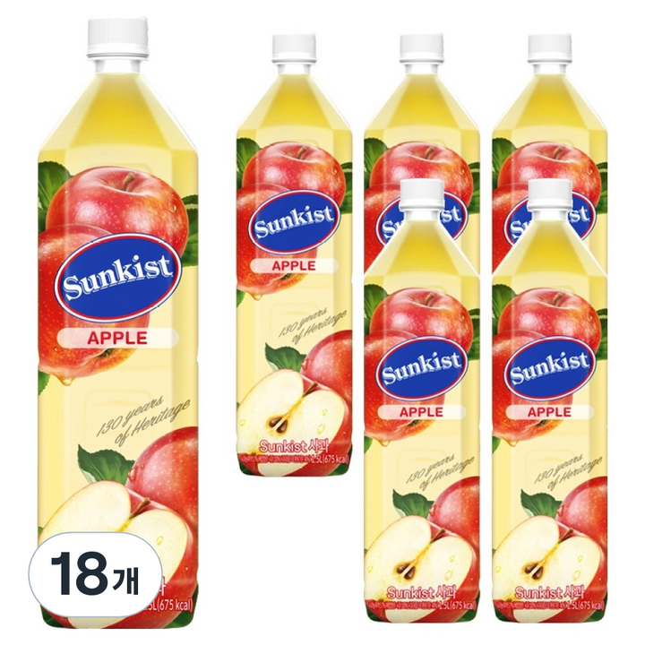 썬키스트 사과주스, 1.5L, 18개