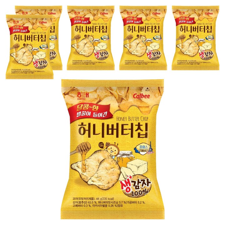 해태제과 허니버터칩, 44g, 6개