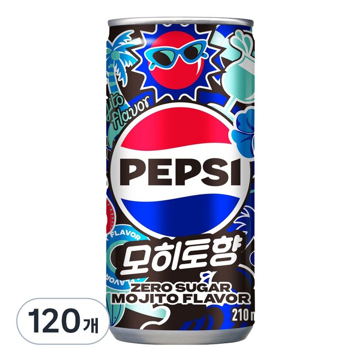 펩시 제로 슈거 모히토향, 210ml, 120개