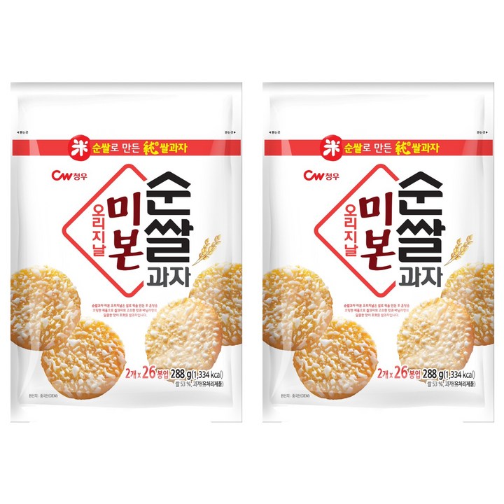 청우식품 순쌀과자미본, 288g, 2개