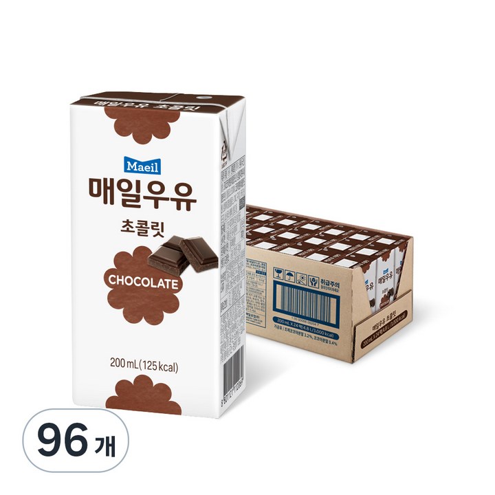 매일유업 초콜릿 우유, 200ml, 96개