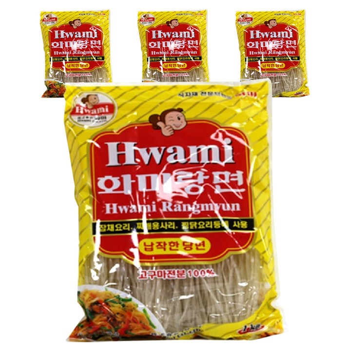 화미 납작한 당면, 1kg, 4개