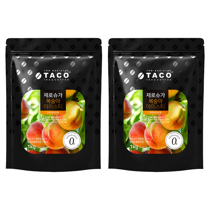 타코 제로슈가 복숭아 아이스티, 1kg, 1개입, 2개