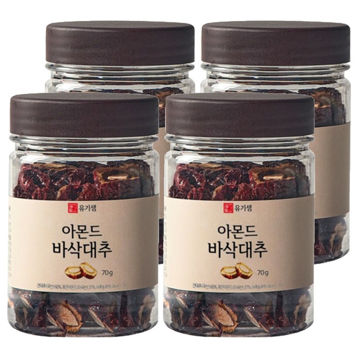 유기샘 아몬드 바삭대추, 70g, 4개