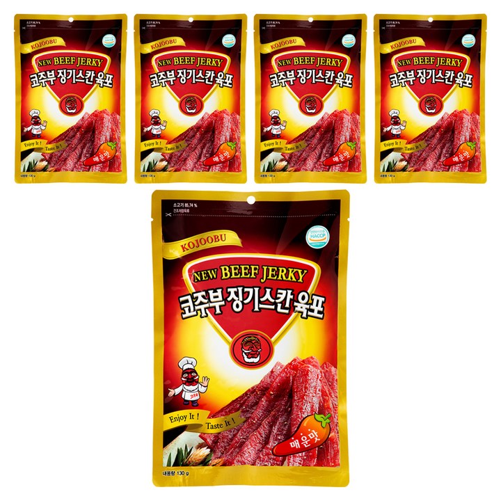 코주부 징기스칸 육포 매운맛, 130g, 5개
