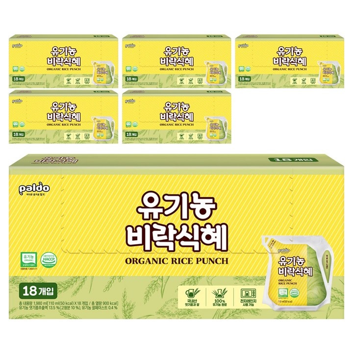 팔도 유기농 비락식혜, 108개, 110ml