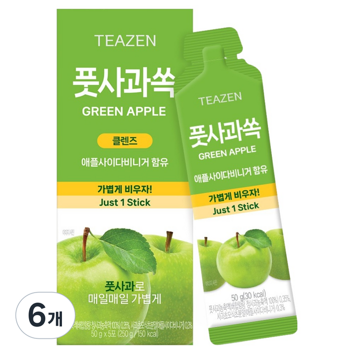 티젠 풋사과쏙 5포, 250g, 6개