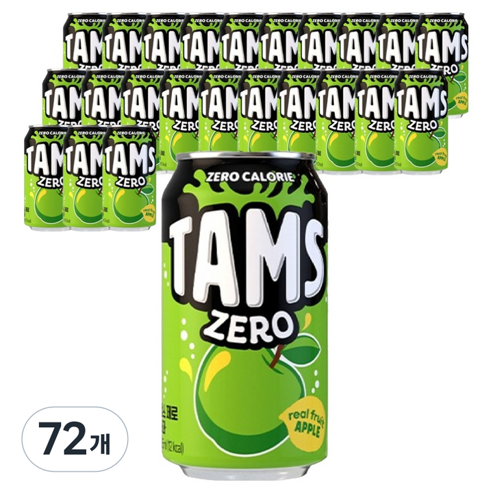 탐스제로 탄산음료 사과, 355ml, 72개