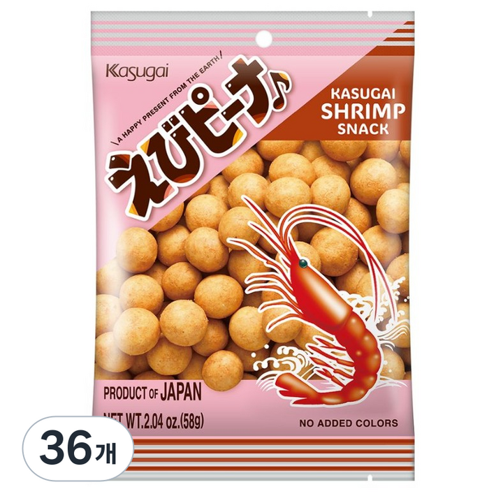 카수가이 에비 피넛 새우과자, 58g, 36개