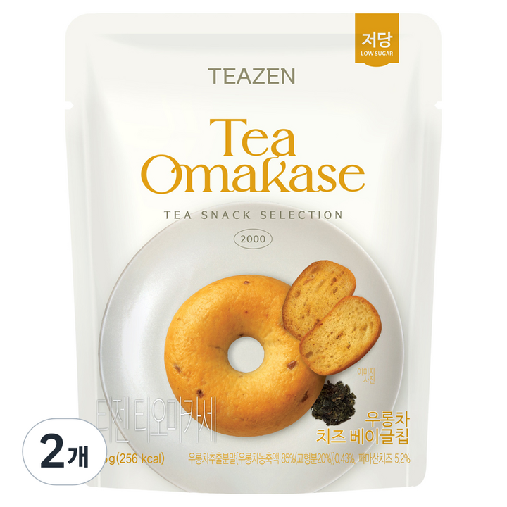 티젠 티오마카세 우롱차 치즈 베이글칩, 2개, 55g