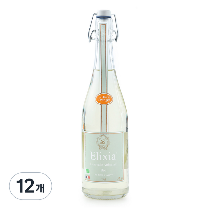 엘릭시아 유기농 레몬에이드 탄산음료 오렌지 블로섬, 750ml, 12개