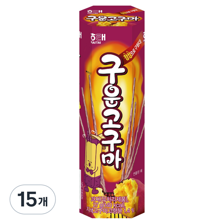 해태제과 구운 고구마, 27g, 15개