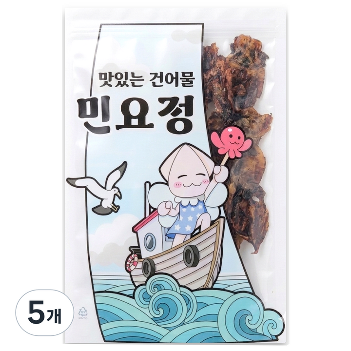 민요정 촉촉한 전기구이 오징어다리 숏다리, 250g, 5개