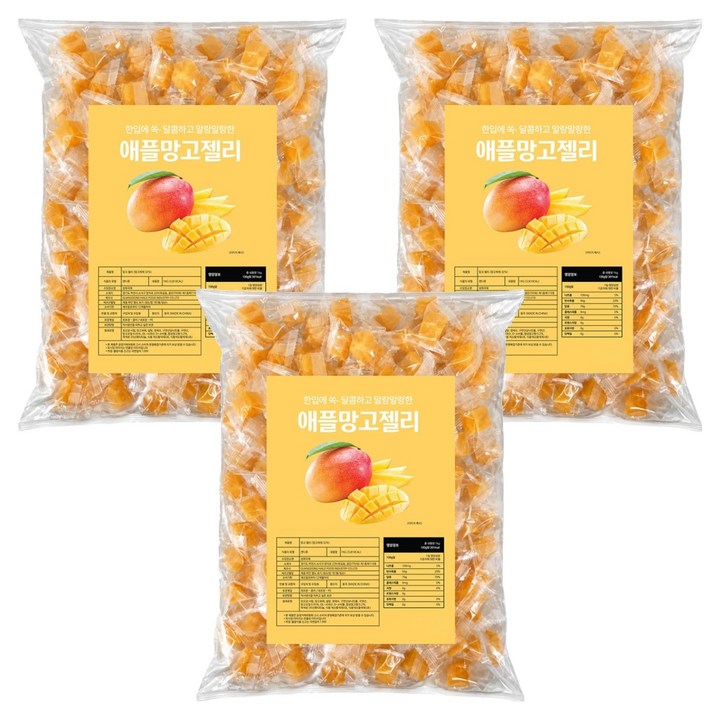애플망고 젤리, 1kg, 3개