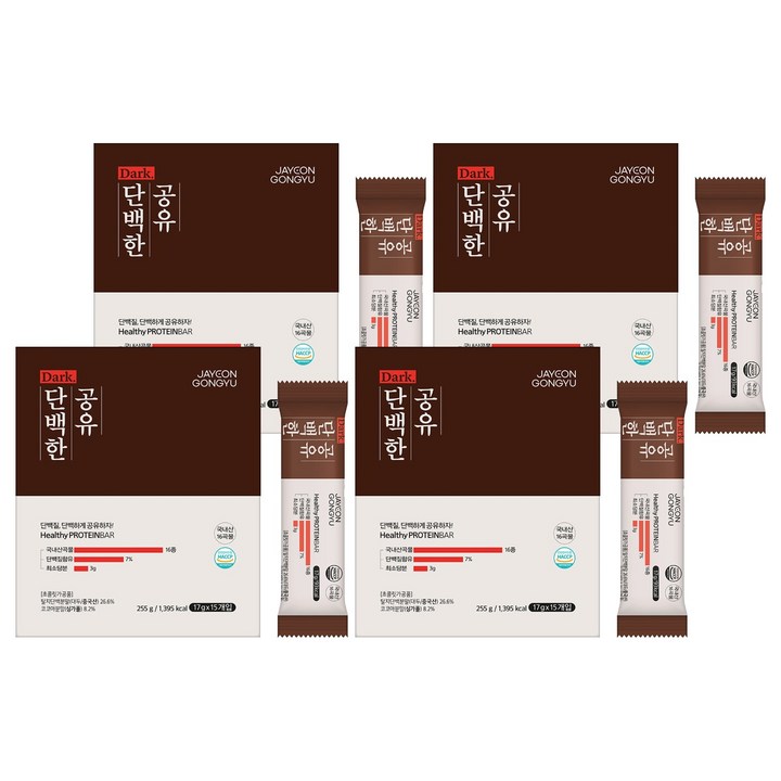 자연공유 다크단백한공유 크런치 15p, 255g, 4개