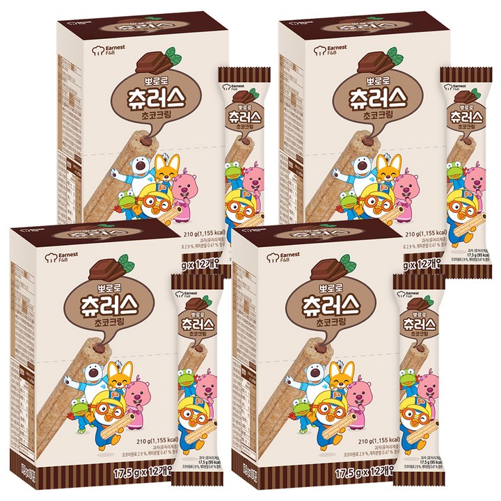 뽀로로 츄러스 초코크림, 210g, 4개