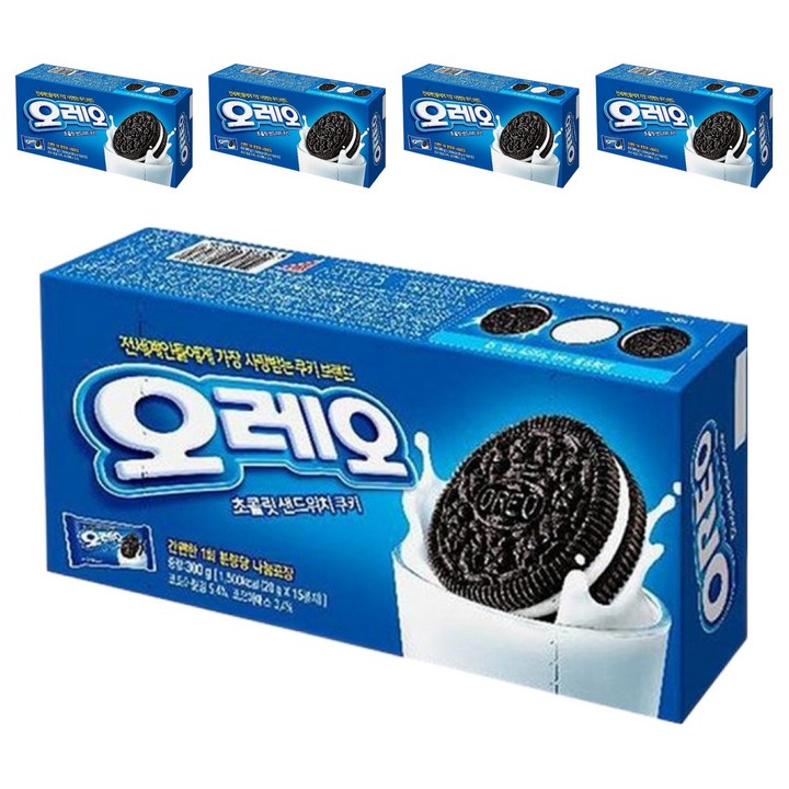 오레오 초콜릿 샌드위치 쿠키, 300g, 5개