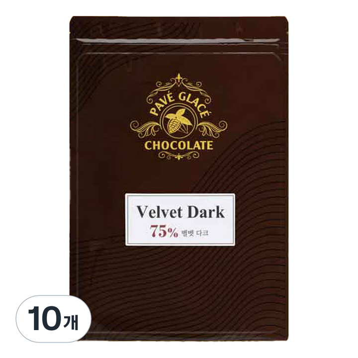 파베글라스 다크 커버춰 리얼 75% Velvet 초콜릿, 10개, 400g