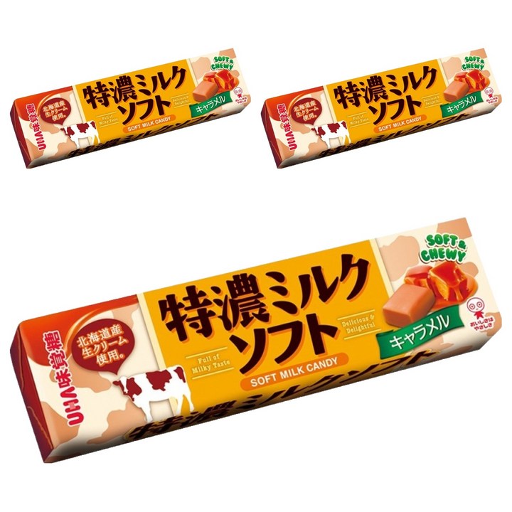 유하미카쿠토 토쿠노 밀크 소프트 캔디 카라멜맛, 3개, 50g
