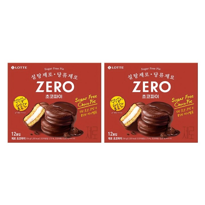 롯데제로 초코파이, 336g, 2개