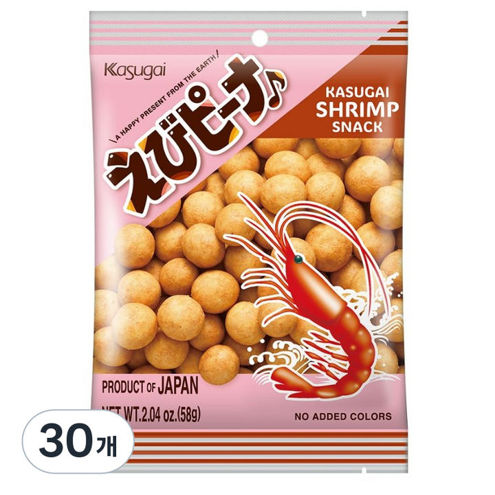 카수가이 에비 피넛 새우과자, 58g, 30개