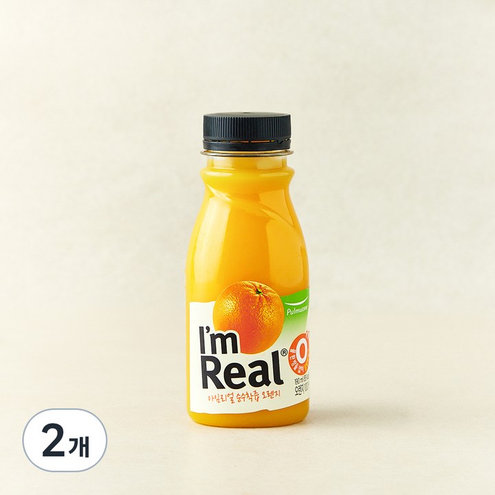 아임리얼 순수착즙 오렌지 주스, 190ml, 2개
