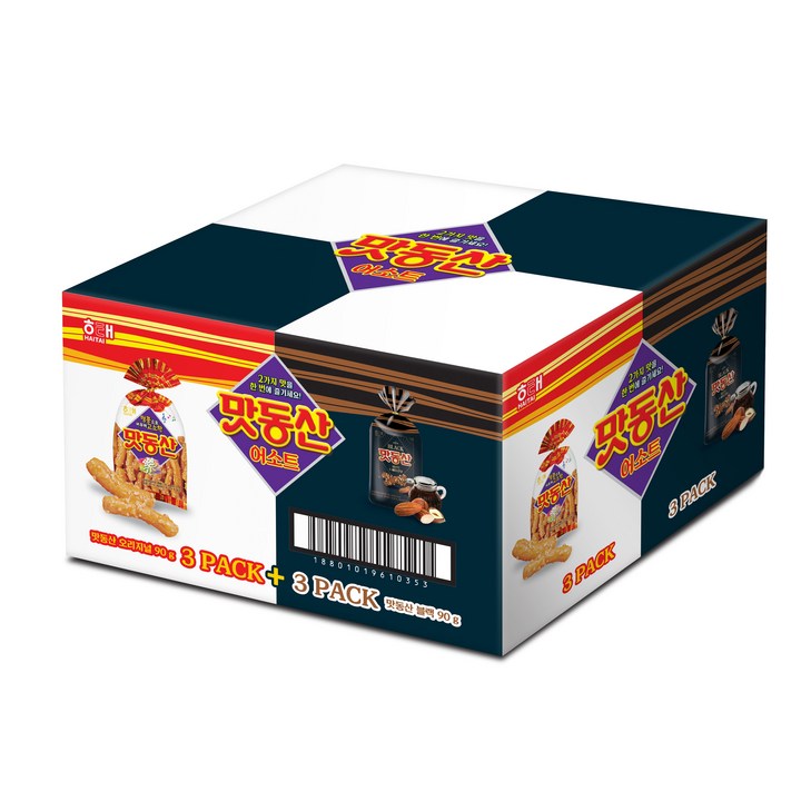 맛동산 오리지널 90g x 3p + 블랙 90g x 3p, 540g, 1세트