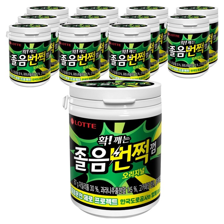롯데웰푸드 졸음번쩍껌 오리지널, 87g, 12개