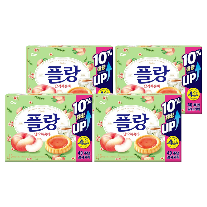 청우식품 플랑 납작복숭아, 176g, 4개