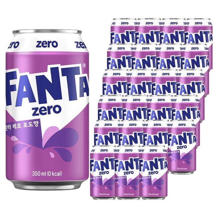 환타 제로 포도향 탄산음료, 350ml, 24개