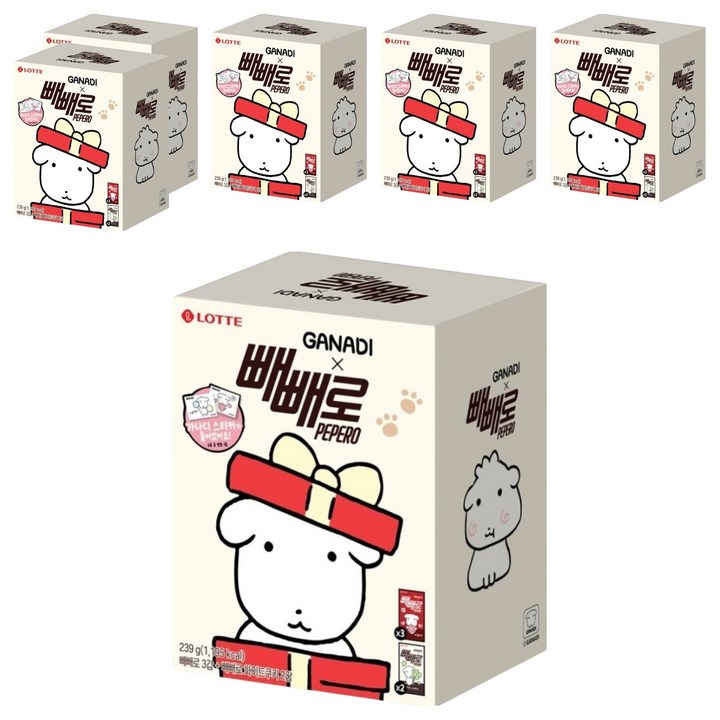 빼빼로 가나디 막대과자 5p 세트 239g, 6세트