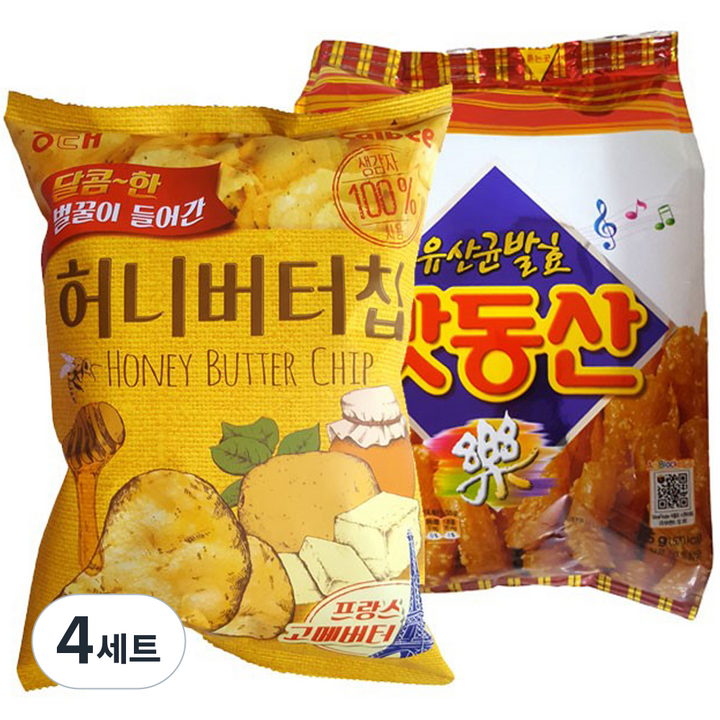 해태제과 맛동산 325g + 허니버터칩 120g, 4세트, 325 g + 120 g