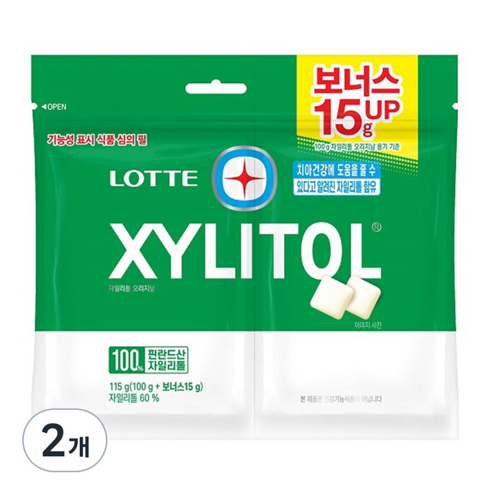 롯데자일리톨 껌 오리지날 트윈, 115g, 2개