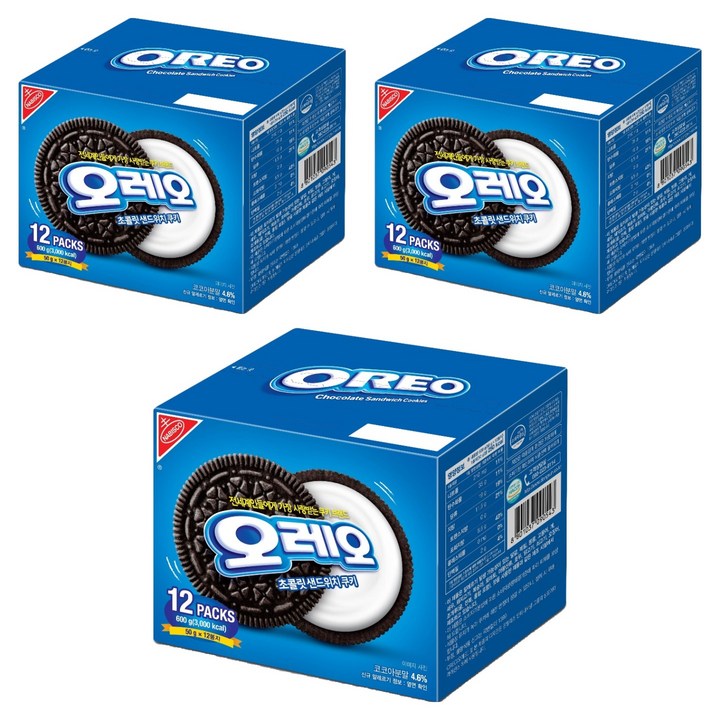 오레오 화이트 샌드위치 쿠키, 600g, 3개