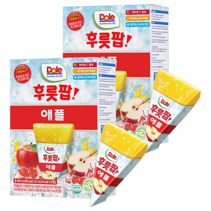 돌 후룻팝 애플 8p, 16개, 496ml