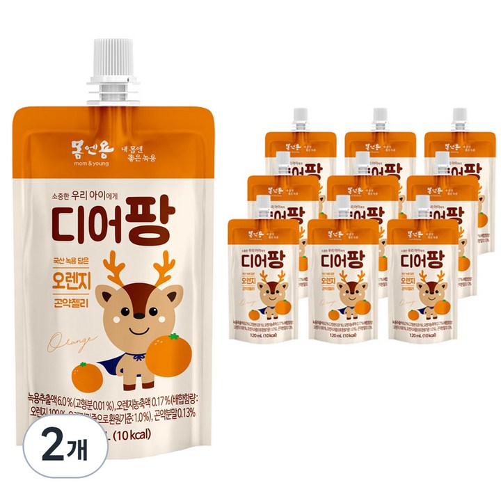 몸엔용 디어팡 녹용 곤약젤리, 20개, 120ml, 오렌지