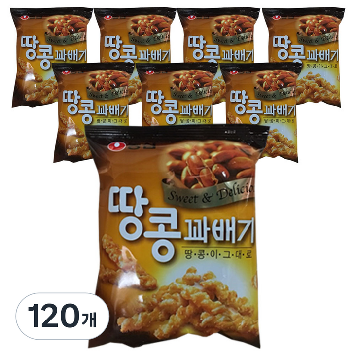 농심 땅콩꽈배기, 84g, 120개