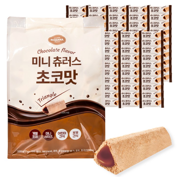 로마나 미니 츄러스 초코맛, 100개, 2g
