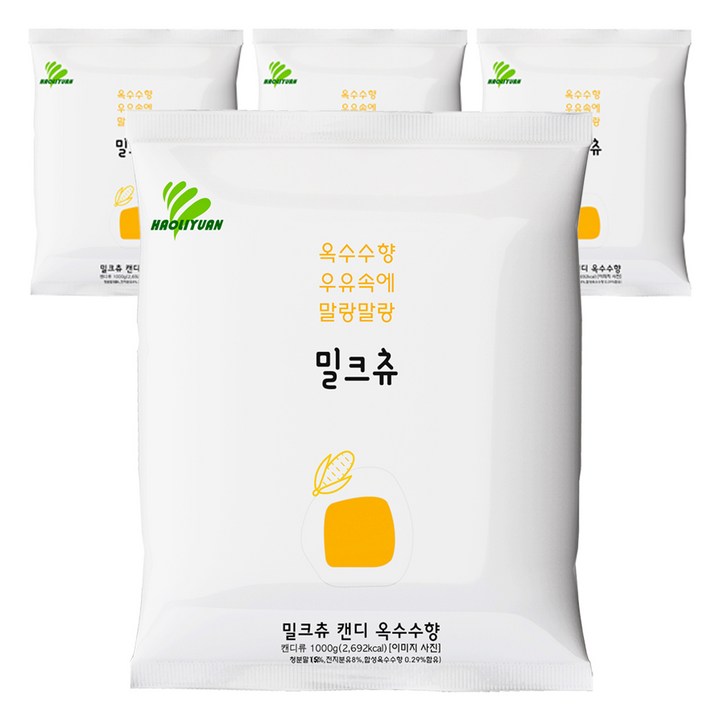 하오리위안 밀크츄 캔디 옥수수향, 1kg, 4개