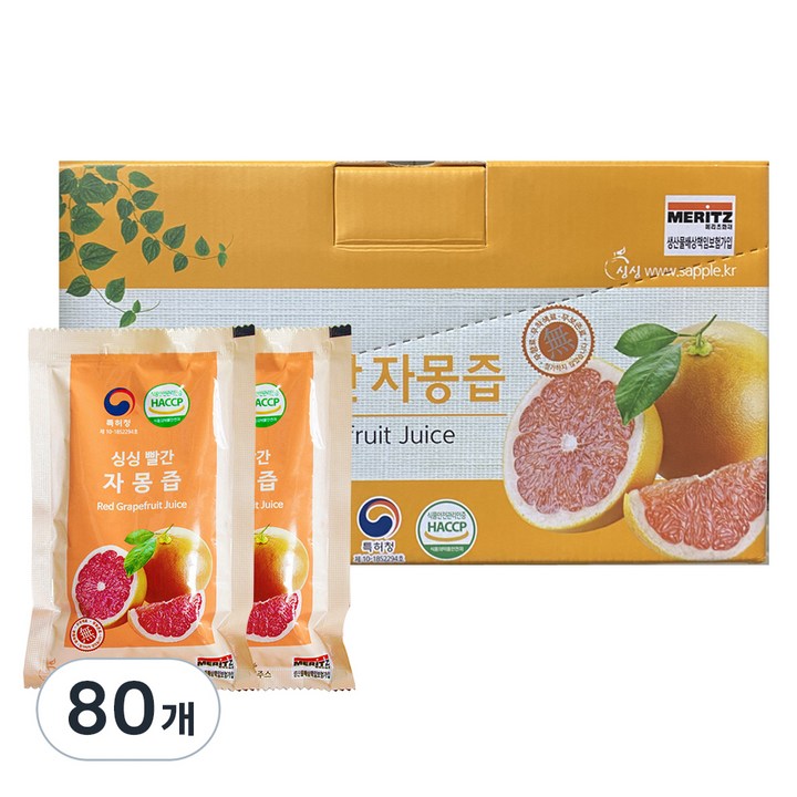 싱싱 빨간 자몽즙, 100ml, 80개