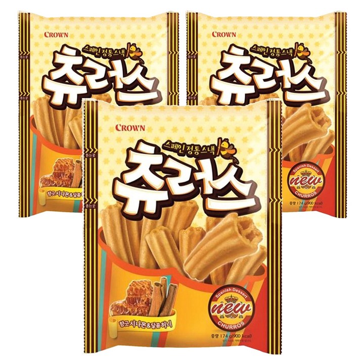크라운 츄러스, 174g, 3개