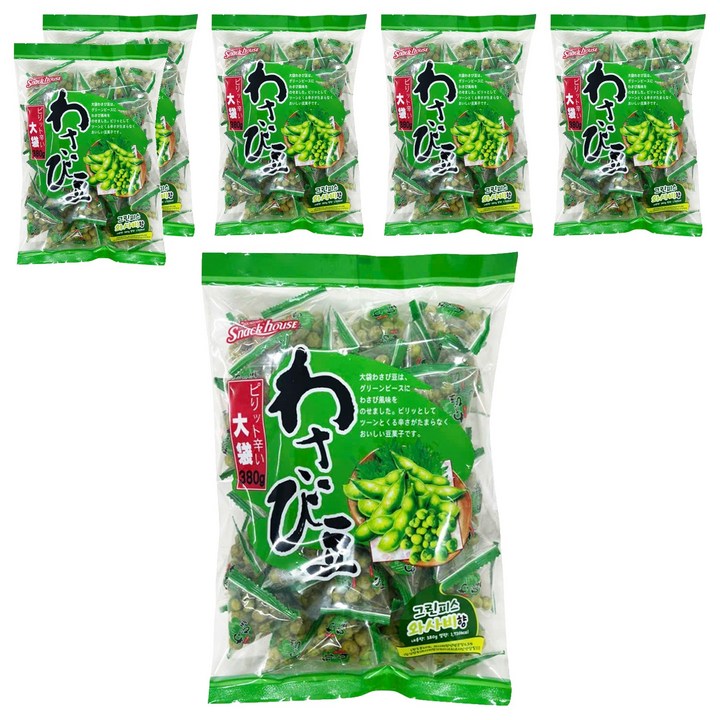 스낵하우스 그린피스 와사비 스낵, 380g, 6개