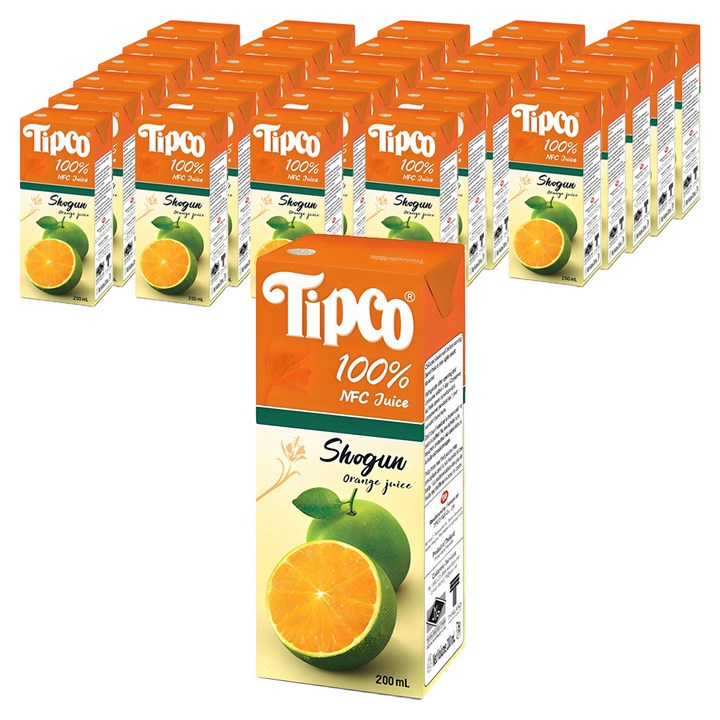 팁코 쇼군 NFC 오렌지 주스 100%, 200ml, 48개