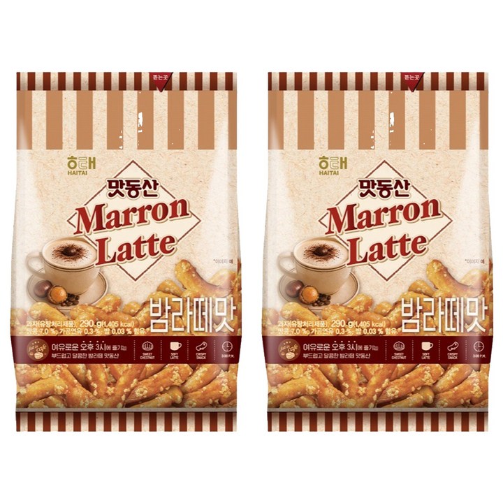 해태제과 맛동산 밤라떼맛, 290g, 2개