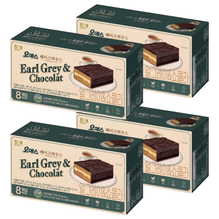 해태제과 오예스 얼그레이&쇼콜라, 280g, 4개